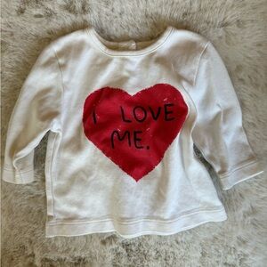 Oeuf - ❤️ White Long Sleeve Tee with Red Heart